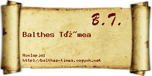 Balthes Tímea névjegykártya